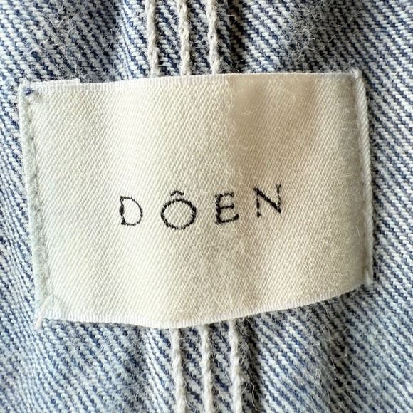 Doen Denim Overalls Shorts 28 Womens Blue Cotton Frayed Hem Pocket Casual - Picture 3 of 13